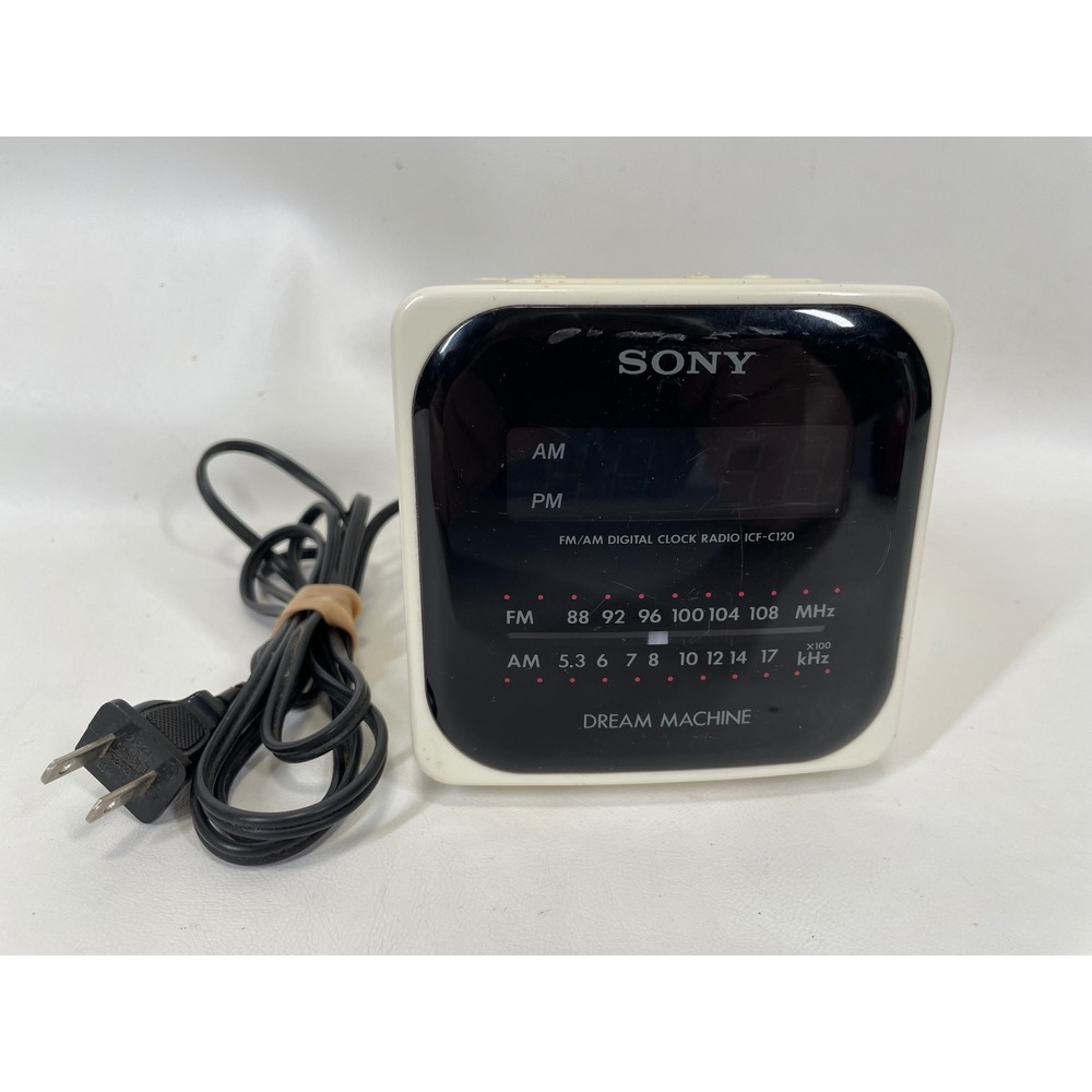 Sony Dream Machine ICF-C120 FM/AM Digital Clock Radio White Vintage Tested